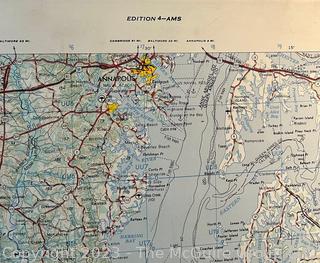 Framed 1968 US Army Corp of Engineers Plastic Topographical Map of Washington DC and Surrounding Areas. 22" x 32"