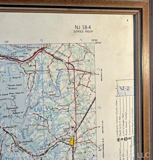 Framed 1968 US Army Corp of Engineers Plastic Topographical Map of Washington DC and Surrounding Areas. 22" x 32"