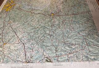 Framed 1968 US Army Corp of Engineers Plastic Topographical Map of Washington DC and Surrounding Areas. 22" x 32"