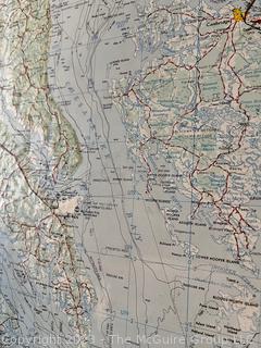 Framed 1968 US Army Corp of Engineers Plastic Topographical Map of Washington DC and Surrounding Areas. 22" x 32"