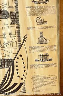 Framed Promotional Tourist Map of Capitol Hill, Washington DC.  21" x 26".