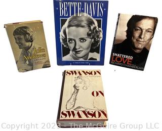 Four (4) Books on Movie Stars Including Gloria Swanson, Julie Andrews, Bette Davis and Richard Chamberlain