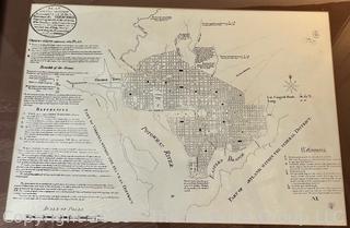 Framed Black & White Reprint of the Original Plan Map of Washington DC.  Measures 22 x 26" outside and 14 x 19" image.