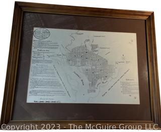 Framed Black & White Reprint of the Original Plan Map of Washington DC.  Measures 22 x 26" outside and 14 x 19" image.