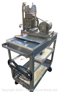 Welch DuoSeal 1400 Belt Driven Vacuum Pump on Rolling Cart