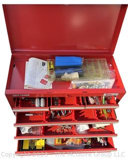 Red Craftsman Home Tool Storage Box with Tools. 26" x 12"x 16".