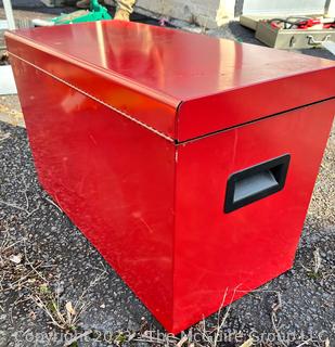 Red Craftsman Home Tool Storage Box with Tools. 26" x 12"x 16".