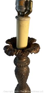 Two (2) Neoclassic Style Pineapple Column Table Lamps