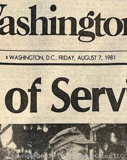 Korean War Veteran's Hat and the Final Edition of The Washington Star Newspaper. 