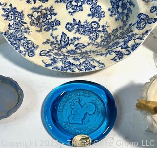 Porcelain China Plates, Wedgwood Pin Dish and Cobalt Blue Sun Catcher