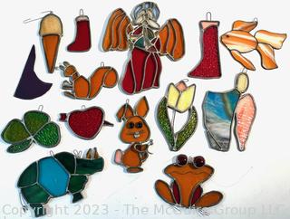 Group of Stained Leaded Glass Sun Catchers.