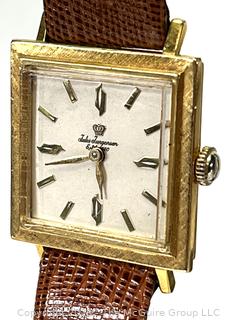 Jules Jurgensen 18k Yellow Gold Hand Winding Men`s Wrist Watch 