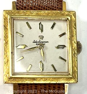 Jules Jurgensen 18k Yellow Gold Hand Winding Men`s Wrist Watch 