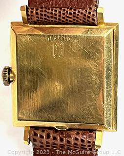 Jules Jurgensen 18k Yellow Gold Hand Winding Men`s Wrist Watch 