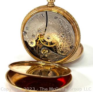 Waltham Full Hunter 14K Yellow Gold Pocket Watch 