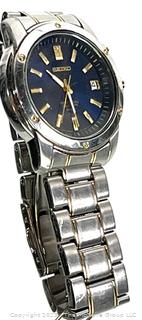 Seiko Men's Blue Dial Perpetual Calendar Quartz Two-Tone Watch