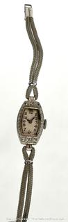 Art Deco 18k White Gold and Diamond L. Lewitt Co. Ladies Watch. 