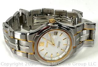 Seiko 10 Bar Wrist Watch with 18K Yellow Gold Cover on Bezel. 