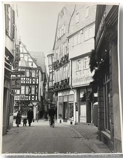 Large format 11 x 14" B&W Northern European City Street Scene