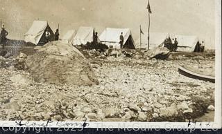 Circa 1900 Black & White Family Photo Album Includes - 1913 Boy Scout Camp, Navy Military Ice Ship, Bathing Costumes, Outdoor Picnic. 