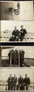 Circa 1900 Black & White Family Photo Album Includes - 1913 Boy Scout Camp, Navy Military Ice Ship, Bathing Costumes, Outdoor Picnic. 