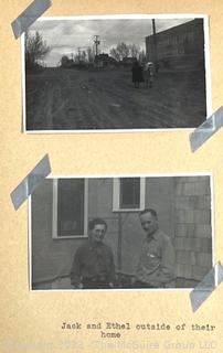 1941 Travelogue Diary of Don Genochmer, The Motorcycle King Trip Through Sun Valley and Death Valley with Typewritten pages and Photographs Bound in Wood Covers