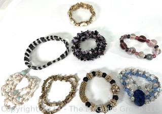 Eight (8) Costume Jewelry Beaded Bracelets