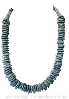 Hand Cut Saucer Bead Turquoise Necklace.