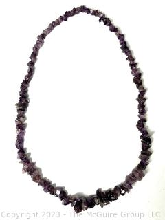 Rough Amethyst Nugget Bead Necklace