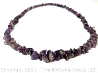 Rough Amethyst Nugget Bead Necklace