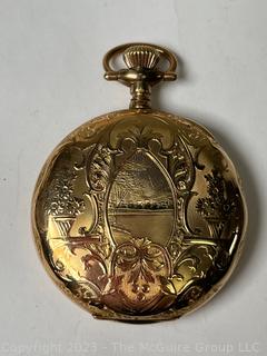 Waltham Full Hunter Gold Plated Pocket Watch