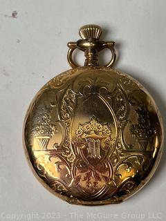 Waltham Full Hunter Gold Plated Pocket Watch