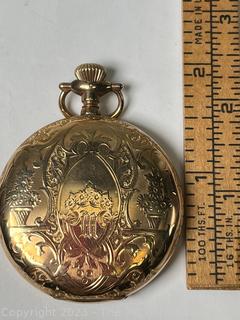 Waltham Full Hunter Gold Plated Pocket Watch