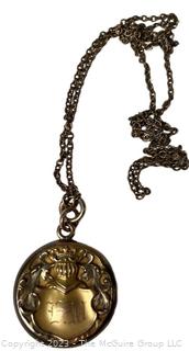 Victorian Gold Filled Picture Locket with Chain.  