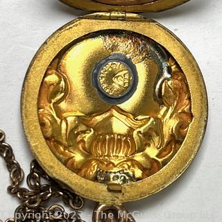 Victorian Gold Filled Picture Locket with Chain.  