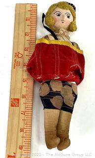 Antique 1930s Cloth Souvenir Travel Doll Dressed in Ethnic Costumes - Eastern European. 