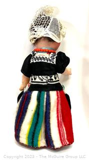 Antique 1930s Composition Souvenir Travel Doll Dressed in Ethnic Costumes - Netherlands. 