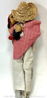 Antique 1930s Composition Souvenir Travel Doll Dressed in Ethnic Costumes - Mexico. 