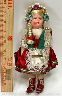 Antique 1930s Composition Souvenir Travel Doll Dressed in Ethnic Costumes -European. (was 0026CM)