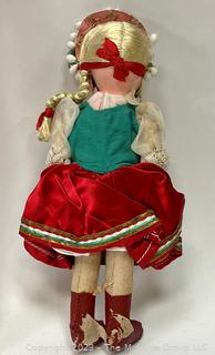 Antique 1930s Composition Souvenir Travel Doll Dressed in Ethnic Costumes -European. (was 0026CM)