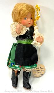 Antique 1930s Composition Souvenir Travel Doll Dressed in Ethnic Costumes - Austria (was 0020CM)