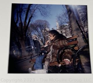 Unframed with Mat Large Format Color Photograph of Women on Park Bench.  16" x 20" with mat.