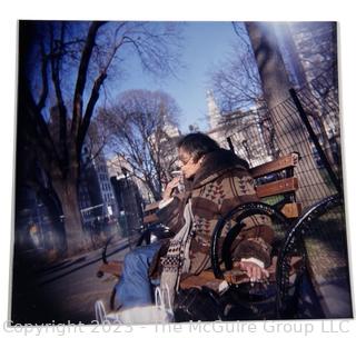 Unframed with Mat Large Format Color Photograph of Women on Park Bench.  16" x 20" with mat.