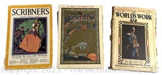 Magazines: 1926 Scribner's and (2) "The World's Work" including 1914. 