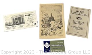 Ephemera including 1934 Driving Laws of WDC