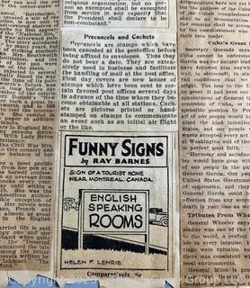 1930's Historical Events Newspaper Clippings