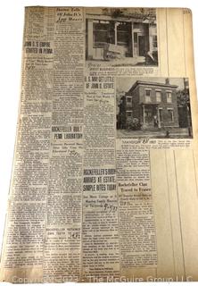 1930's Historical Events Newspaper Clippings