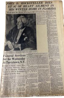 1930's Historical Events Newspaper Clippings