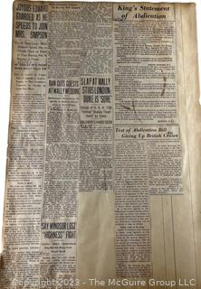 1930's Historical Events Newspaper Clippings