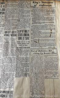 1930's Historical Events Newspaper Clippings